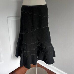 Y2K BLACK DKNY JEANS TIERED MIDI SKIRT